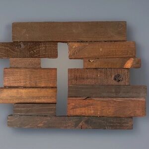 Hand Carved 8”x 11" Reclaimed Wood Cross Cutout Hanging Rustic Christian Decor